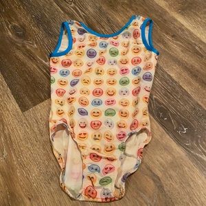Girls emoji gymnastics leotard size L